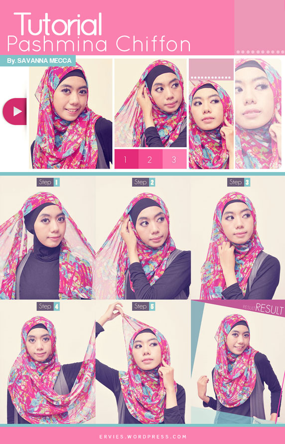 Tutorial Hijab : Pashmina Chiffon Style